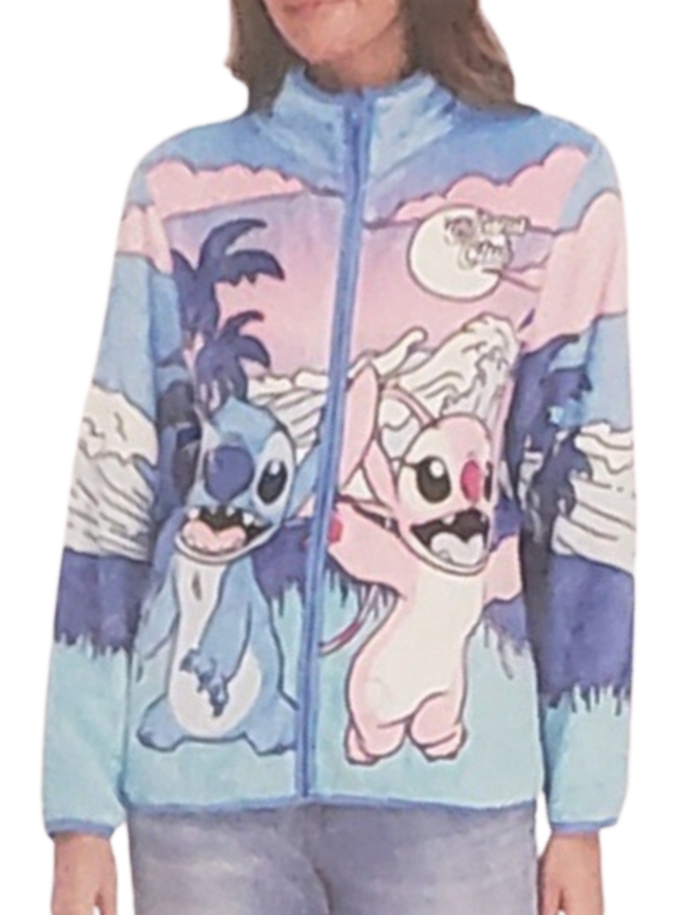 Character Jacket Women Stitch Zip Front Scenic Cozy Winter NWT